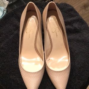 Jessica Simpson Nude Faux SnakeSkin Pump 9 1/2